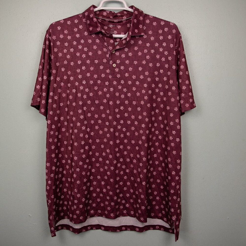 Johnnie-O Texas A&M maroon short sleeve polo short-XXL